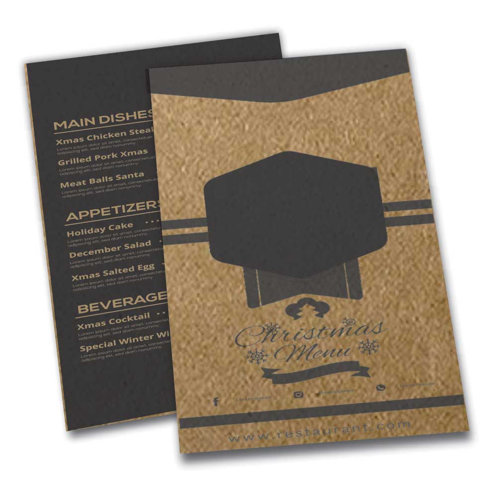 Cardápios Personalizados Simples Kraft 250g (300x420mm)