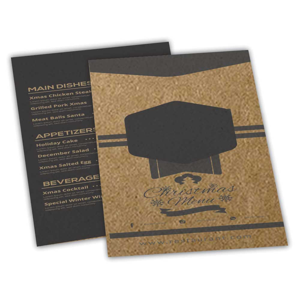 Cardápios Personalizados Simples Kraft 250g (150x210mm)