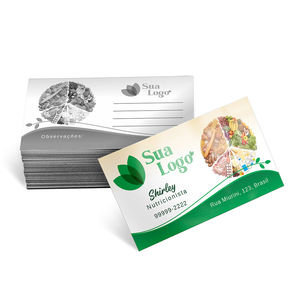 Cartões De Visita Couchê 300g Verniz Uv Total Frente