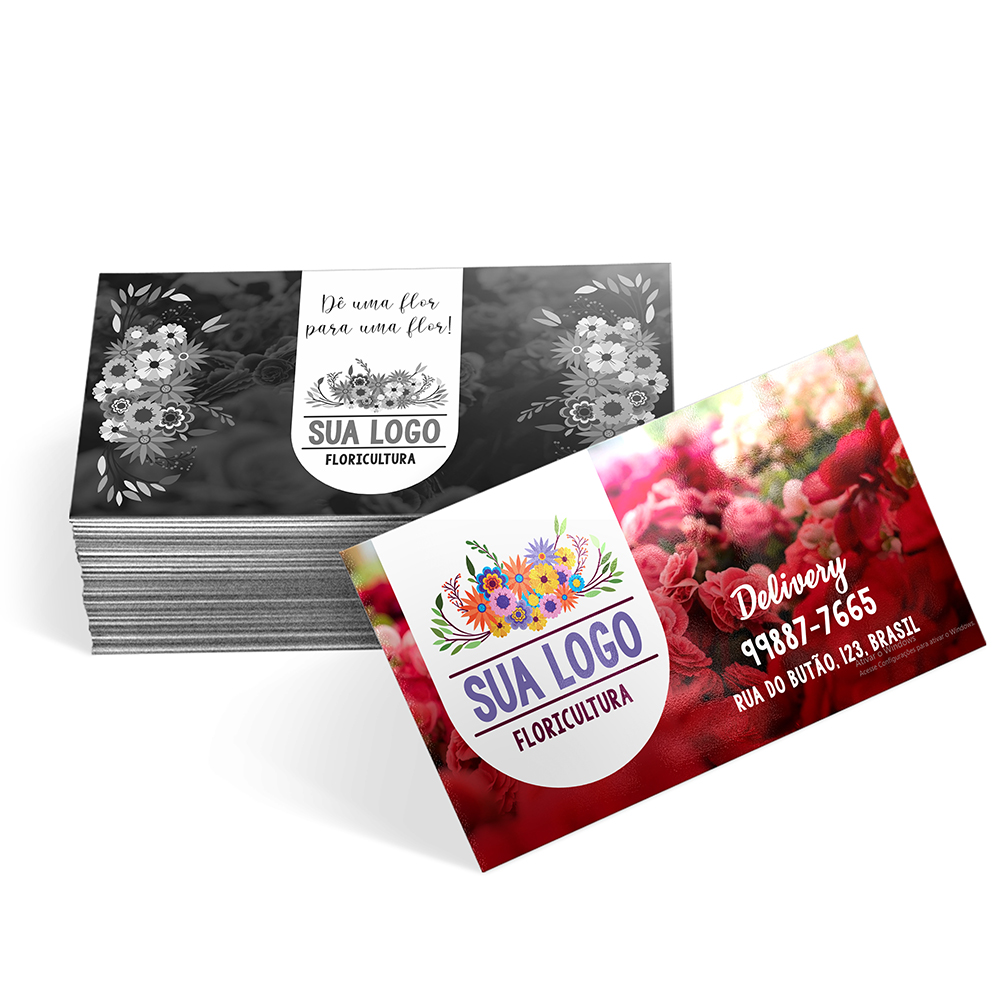 Cartões De Visita Couchê 300g Verniz Uv Total Frente