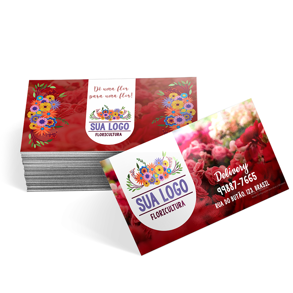 Cartões De Visita Couchê 300g Verniz Uv Total Frente