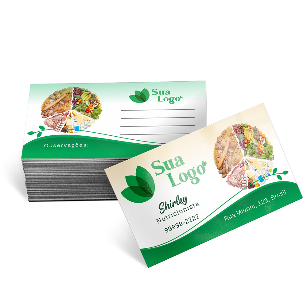 Cartões De Visita Couchê 300g Verniz Uv Total Frente