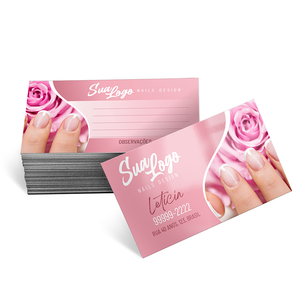 Cartões De Visita Couchê 300g Verniz Uv Total Frente