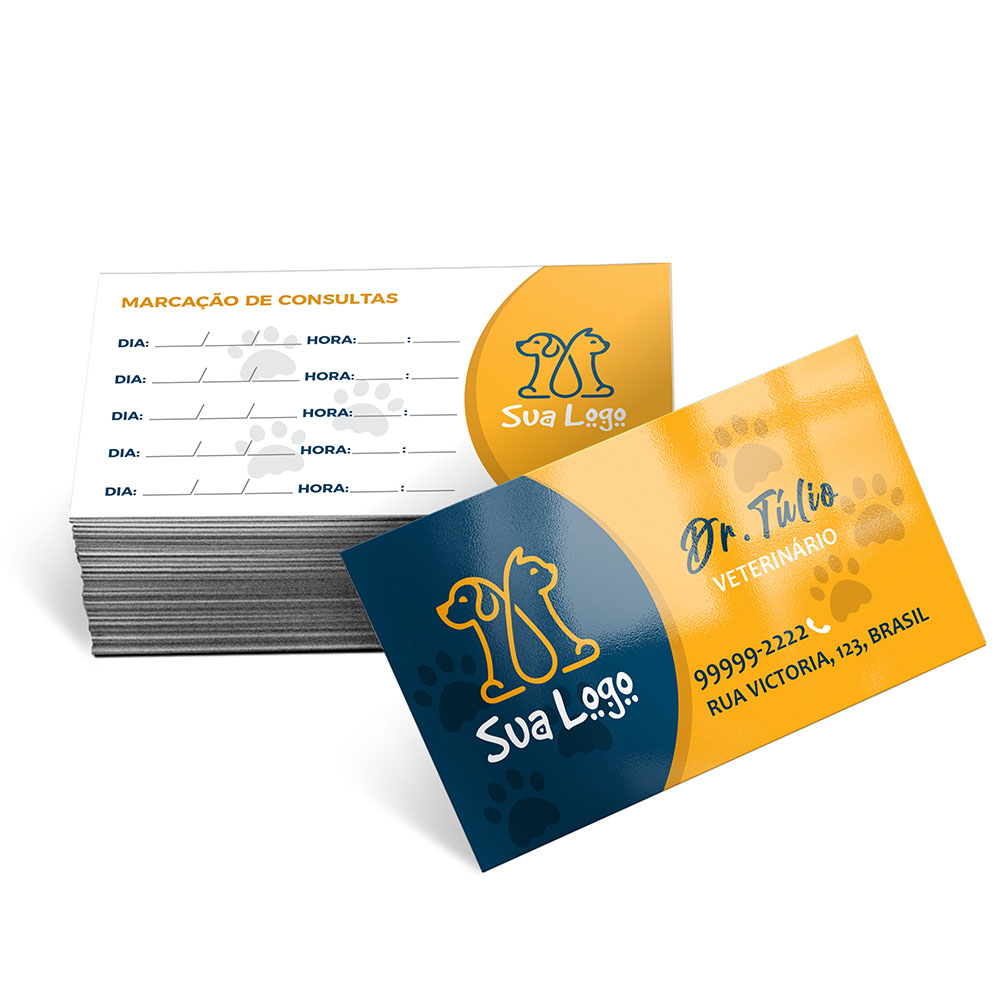 Cartões De Visita Couchê 250g Verniz Uv Total Frente