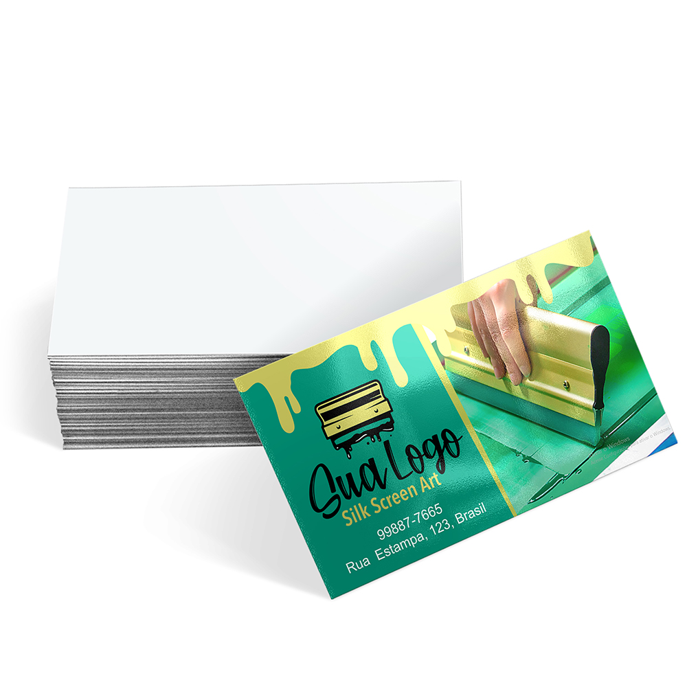 Cartões De Visita Max Couche 300g Verniz Uv Total Frente