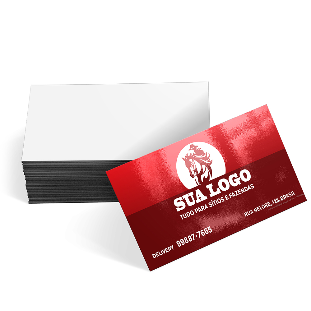 Cartões De Visita Max Couche 250g Verniz Uv Total Frente