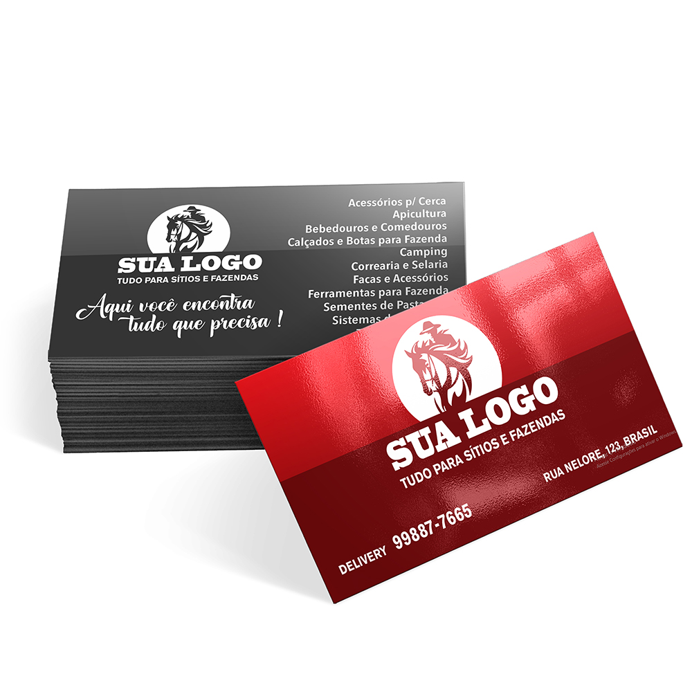 Cartões De Visita Max Couche 250g Verniz Uv Total Frente