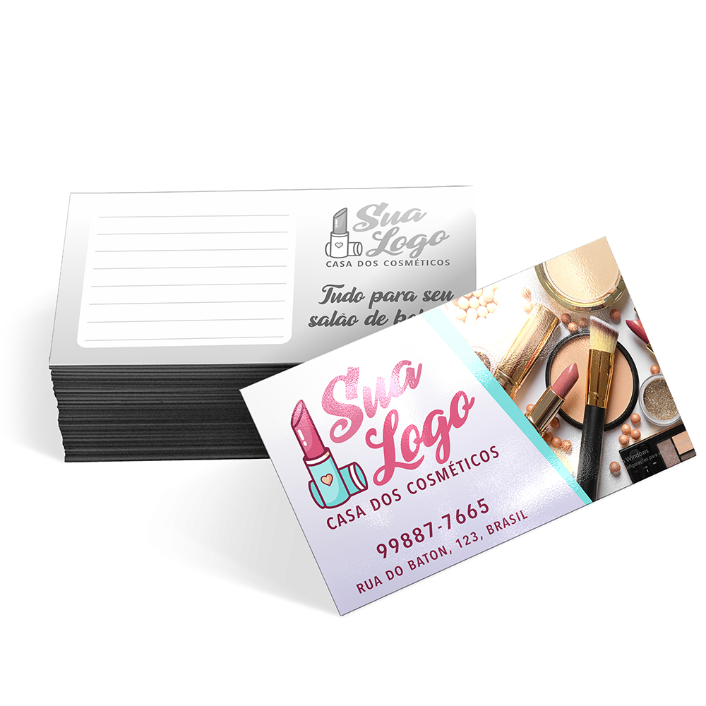 Cartões De Visita Max Couche 250g Verniz Uv Total Frente