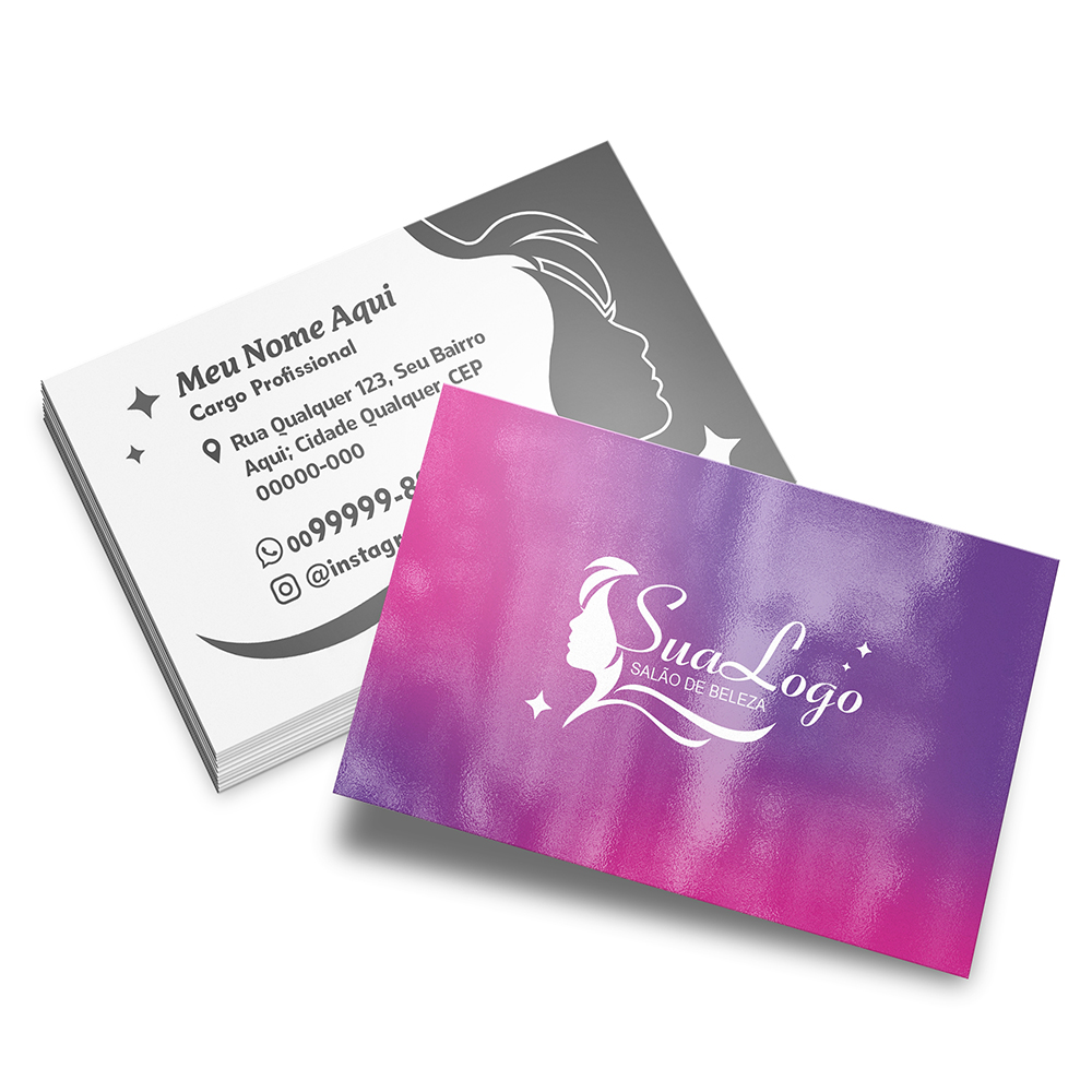 Cartões De Visita Max Couche 300g Verniz Uv Total Frente