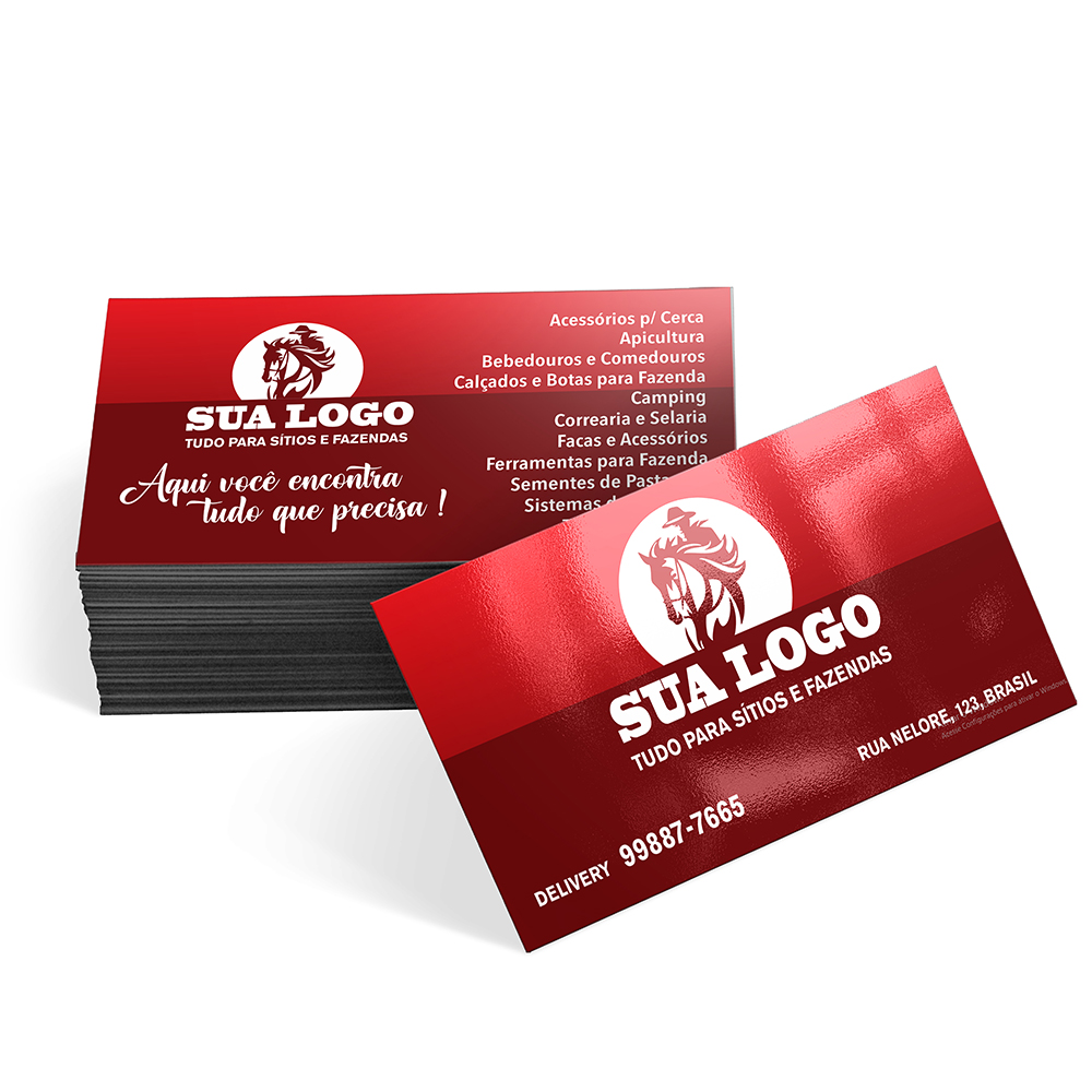 Cartões De Visita Max Couche 250g Verniz Uv Total Frente