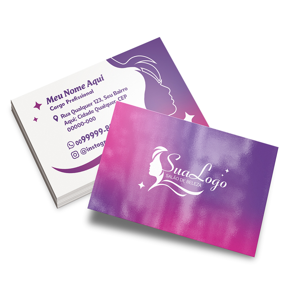 Cartões De Visita Max Couche 300g Verniz Uv Total Frente