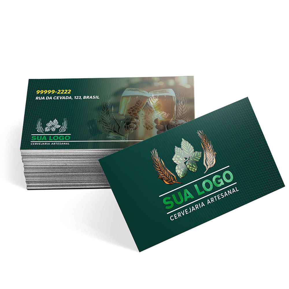 Cartões De Visita Couchê 300g Verniz Localizado e Laminação Fosca Frente e Verso