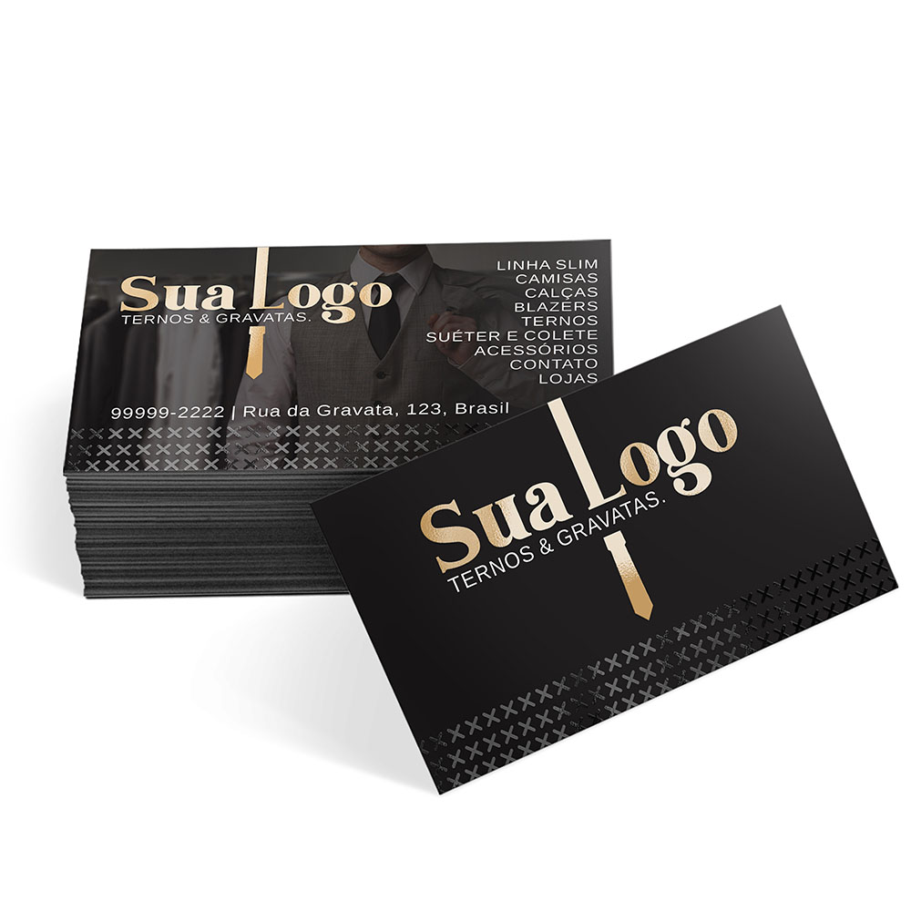 Cartões De Visita Couchê 300g Verniz Localizado e Laminação Fosca Frente e Verso