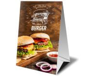 Display De Mesa Triângulo Couchê 250g Sem Laminação E Sem Verniz