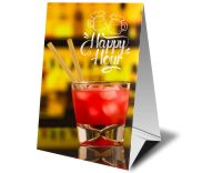 Display De Mesa Triângulo Couchê 250g Sem Laminação E Sem Verniz