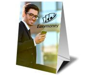 Display De Mesa Triângulo Couchê 300g Sem Laminação E Sem Verniz