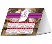 Calendário De Mesa Básico Couchê 250g Verniz Uv Total Frente