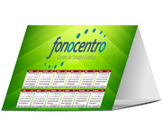 Calendário De Mesa Básico Couchê 250g Verniz Uv Total Frente