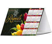 Calendário De Mesa Básico Couchê 300g Laminação Fosca E Verniz Localizado Frente