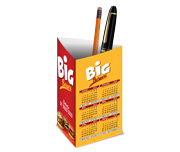 Calendário De Mesa Porta Canetas Vertical Couchê 250g Verniz UV Total Frente