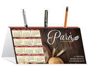 Calendário De Mesa Porta Canetas Horizontal Couchê 300g Laminação Fosca