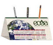 Calendário De Mesa Porta Canetas Horizontal Reciclato 240g