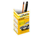 Calendário De Mesa Porta Canetas Vertical Couchê 300g Laminação Fosca e Verniz Localizado Frente