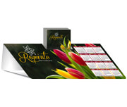 Calendário De Mesa Porta Cartões Simples Couchê 300g Laminação Fosca Frente e Verniz Localizado Frente