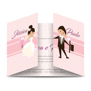 Convites Imperial Couchê 300g Hot Stamping Frente e Laminação Fosca Frente e Verso