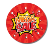 Etiquetas Padrão Redondo Vinil Transparente Com Tinta Branca (53x53mm)