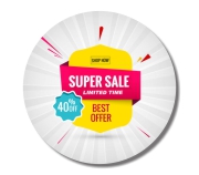 Etiquetas Padrão Redondo Vinil Branco (43x43mm)