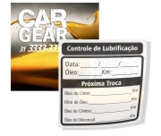 Adesivos Troca De óleo Bopp Transparente Com Tinta Branca (63x63mm)