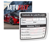 Adesivos Troca De óleo Bopp Transparente Com Tinta Branca (63x63mm)