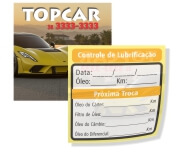 Adesivos Troca De óleo Bopp Transparente Com Tinta Branca (63x63mm)