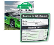 Adesivos Troca De óleo Bopp Transparente Com Tinta Branca (63x63mm)