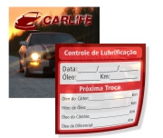 Adesivos Troca De óleo Bopp Transparente Com Tinta Branca (63x63mm)