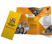 Folders E Mala Direta Couchê 70g Sem Verniz 2 dobras