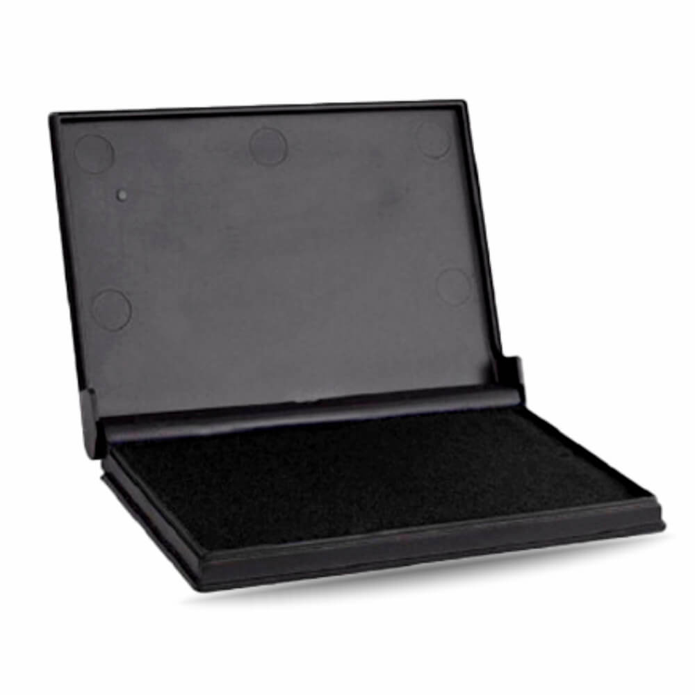 Carimbos Almofadas Estojo De Plástico Preto Com Tinteiro (95x165mm)