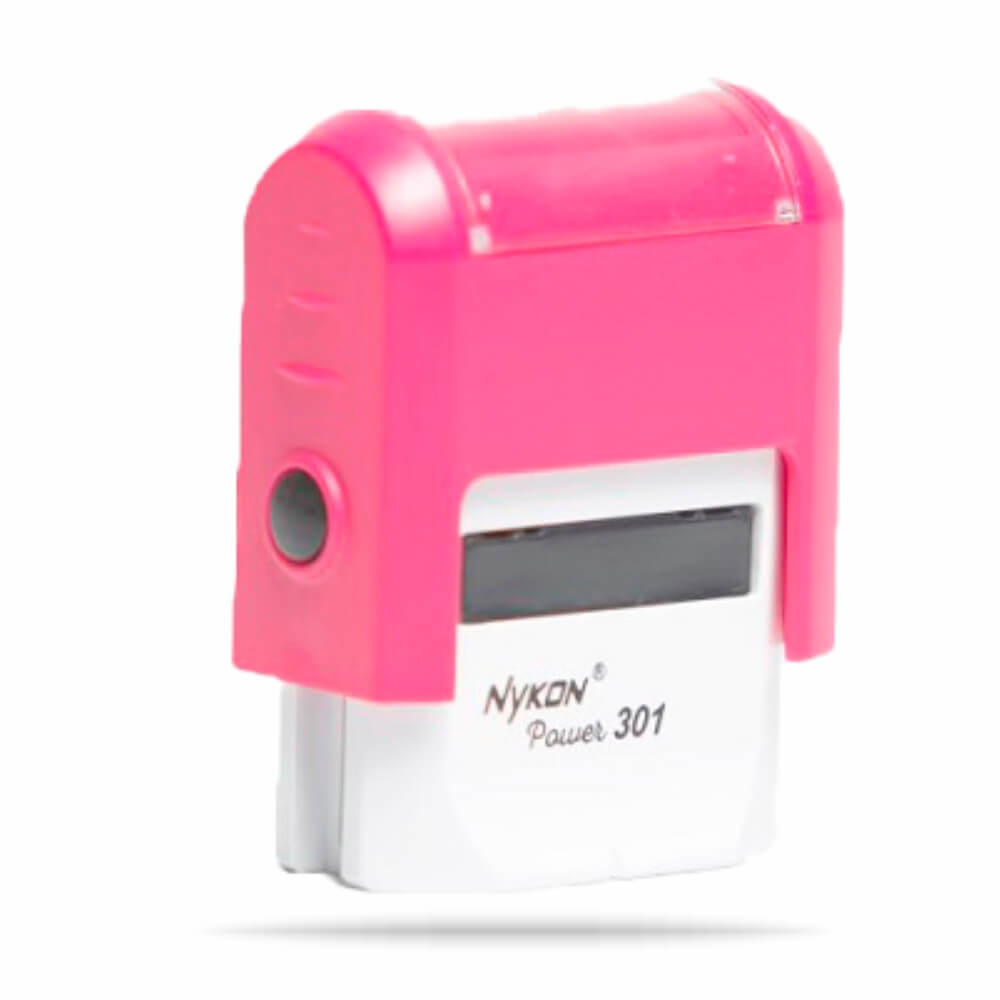 Carimbos Automáticos Power Nykon 301 27x10mm Rosa
