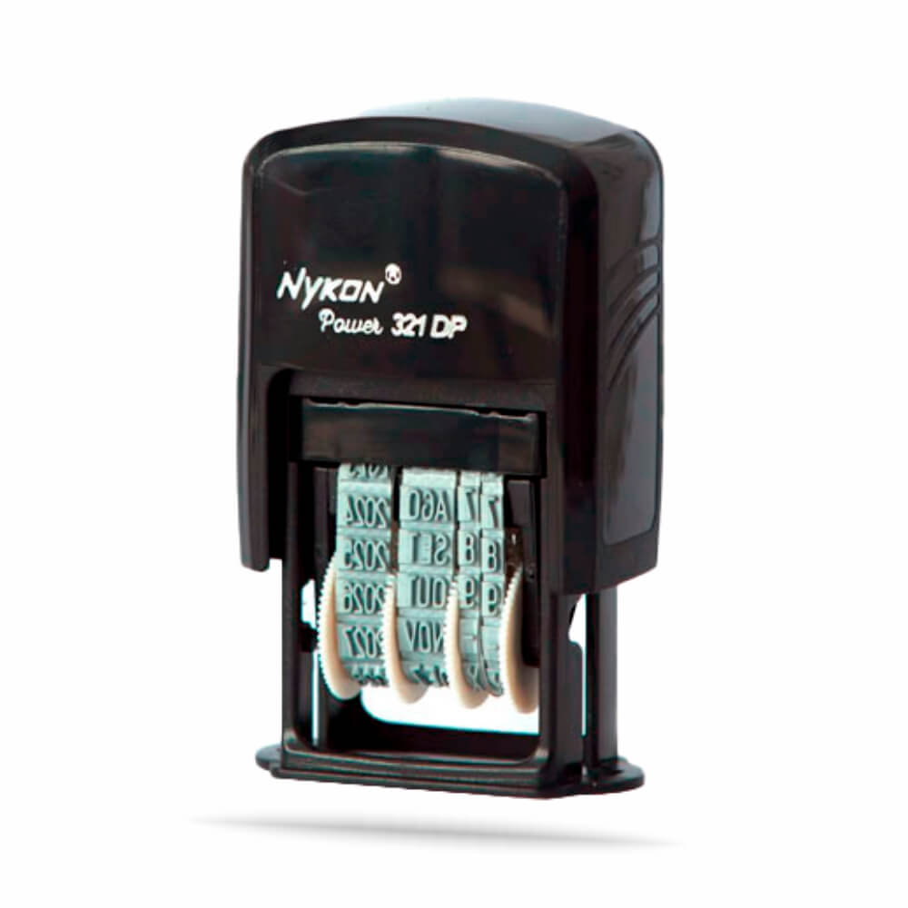 Carimbos Automáticos Datador Nykon 321dp Mini 24x4mm Preto