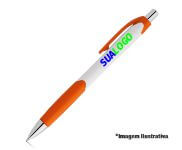 Canetas Impressão Colorida Plásticas Caribe White Laranja