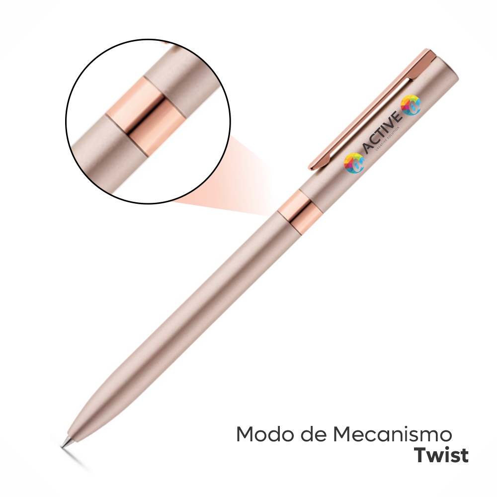 Canetas Impressão Colorida Linha Premium Clare Rosa Claro