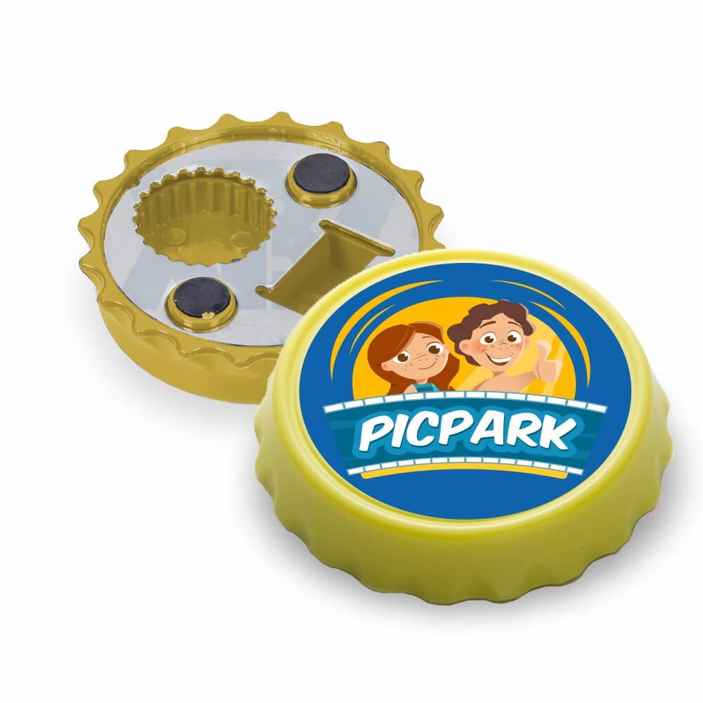 Abridor Com ímã Tampinha (Amarelo)