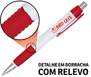 Canetas Impressão Colorida Plásticas Comercial Vermelha