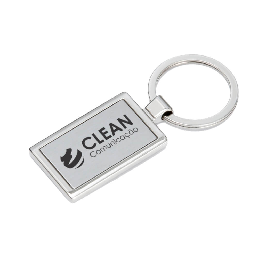 Chaveiro Gravação a Laser Aço Retangular
