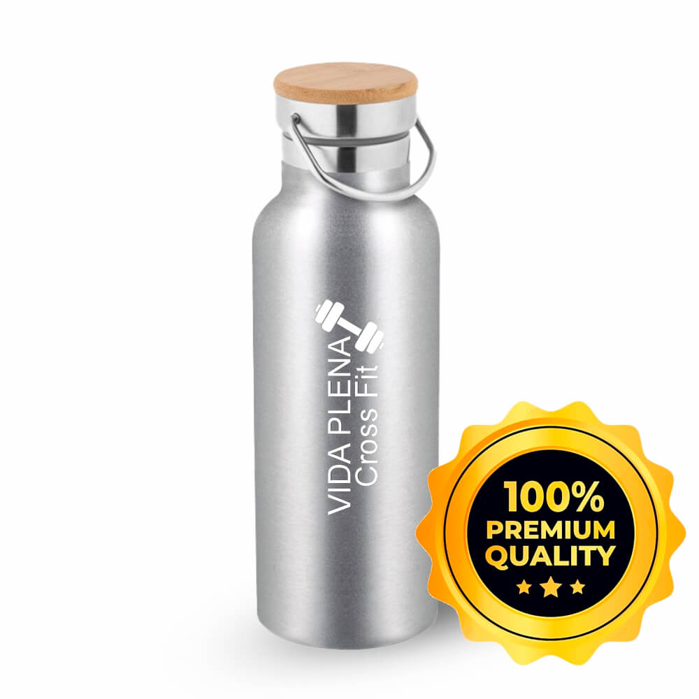 Squeeze De Aço Inox Térmica Modelo Ragnar Com Parede Dupla Gravação Frontal (Cromada Satinada)