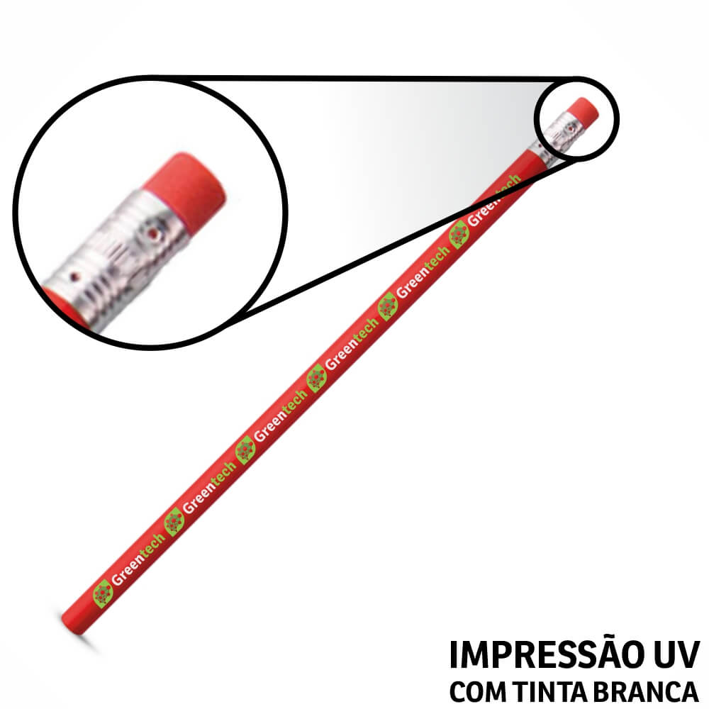 Lápis De Escrever Vermelho Resinado Com Borracha