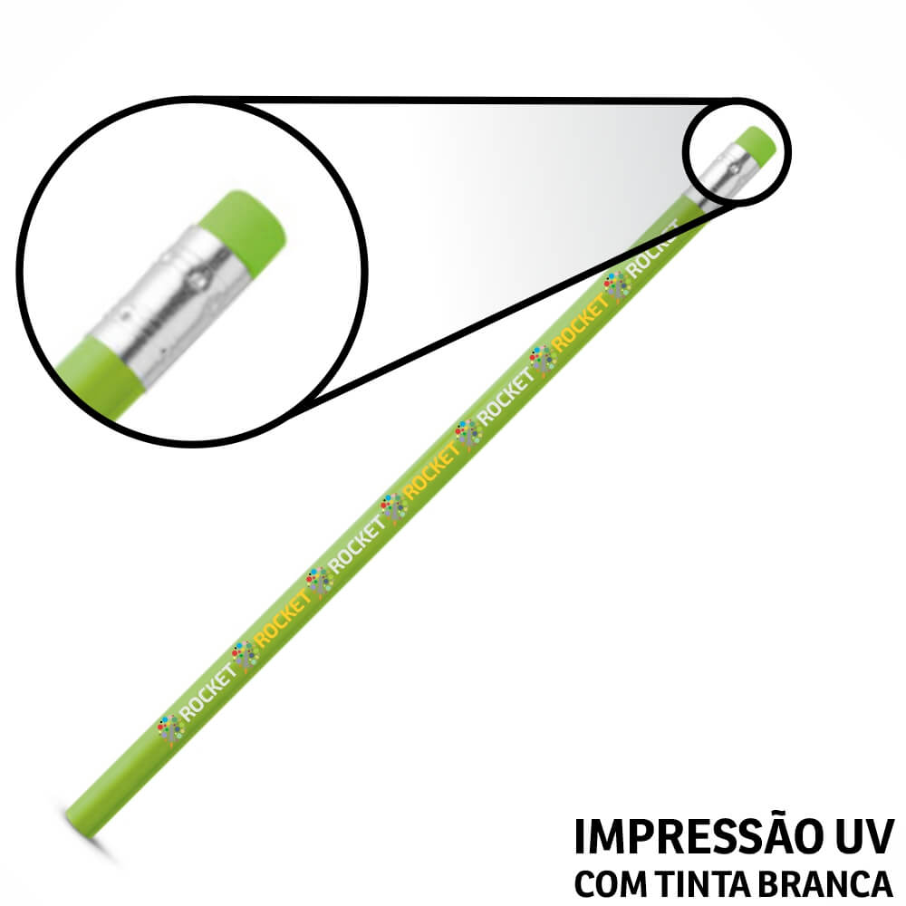 Lápis De Escrever Verde Claro Resinado Com Borracha