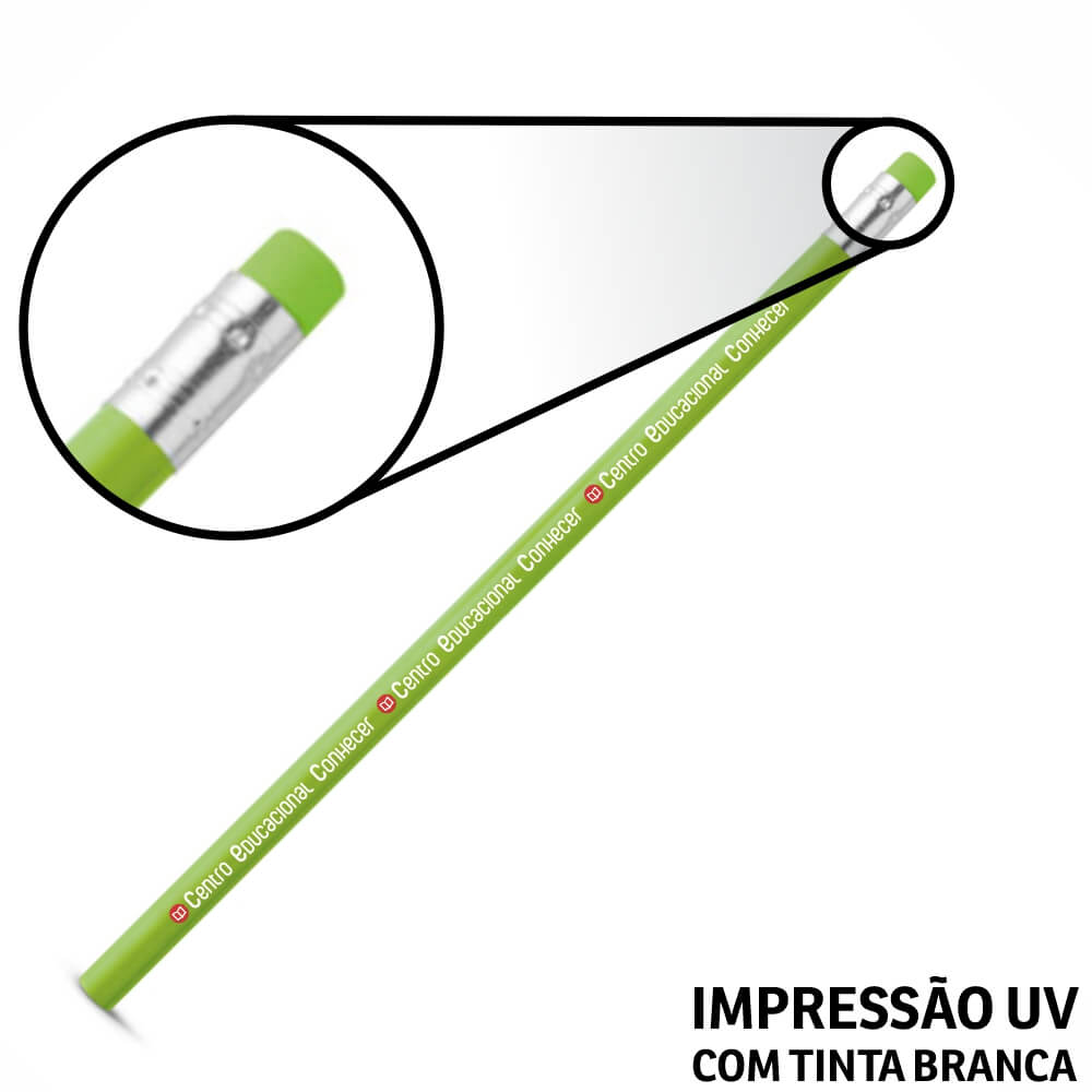 Lápis De Escrever Verde Claro Resinado Com Borracha