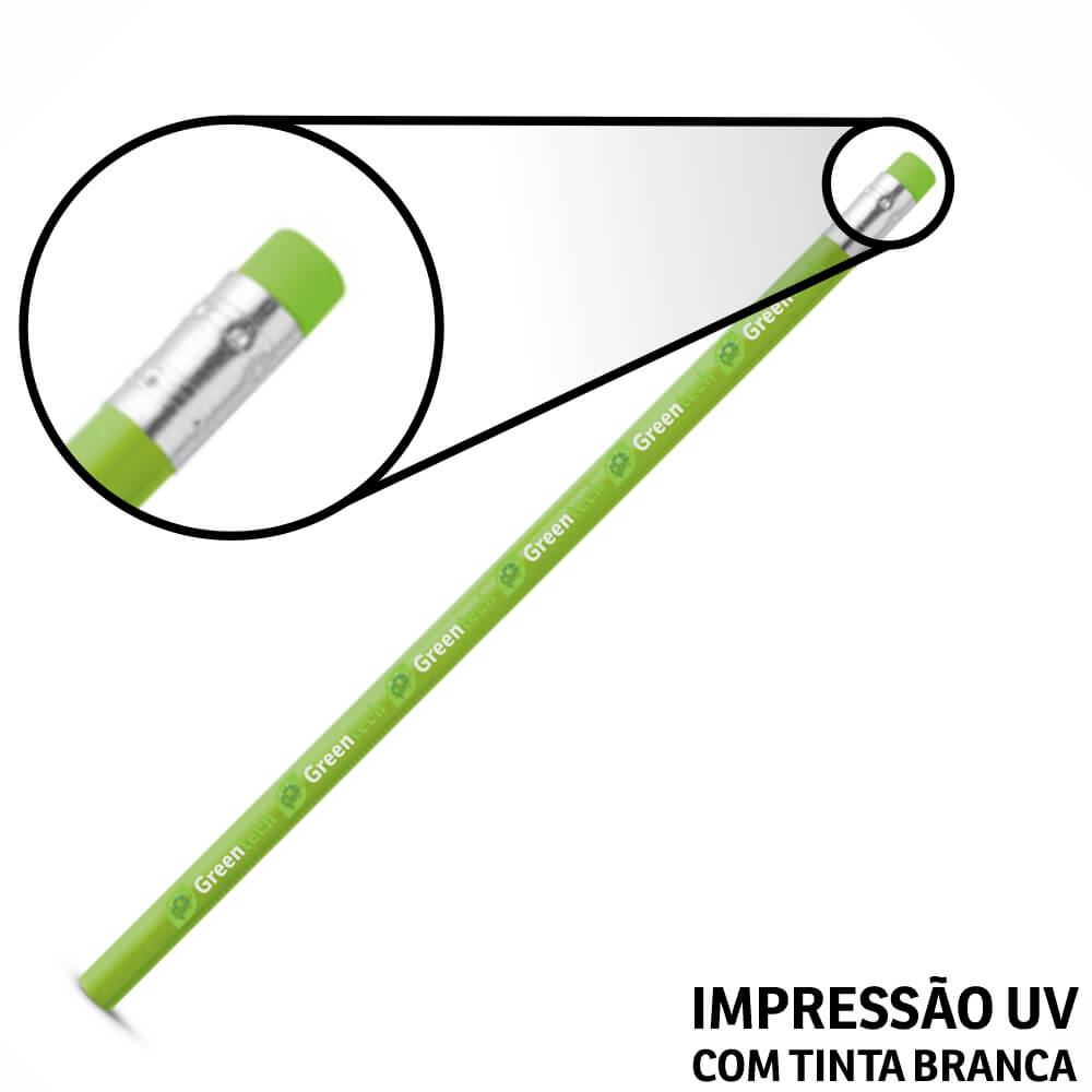 Lápis De Escrever Verde Claro Resinado Com Borracha